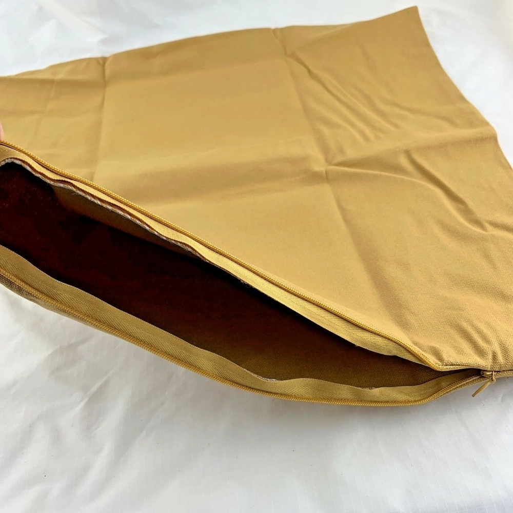 Pillow cover pillowcase caramel brown button 18x18 - Picture 5 of 7